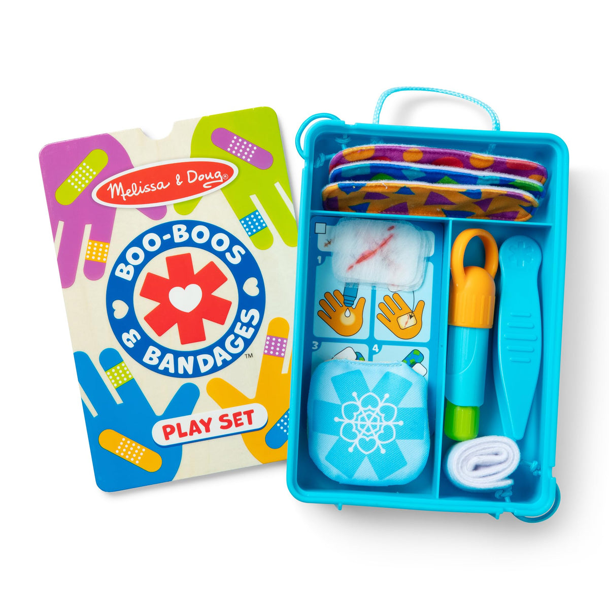 Melissa & Doug Boo-Boos & Bandages Reusable First Aid Pretend Play Set for Ages 3+