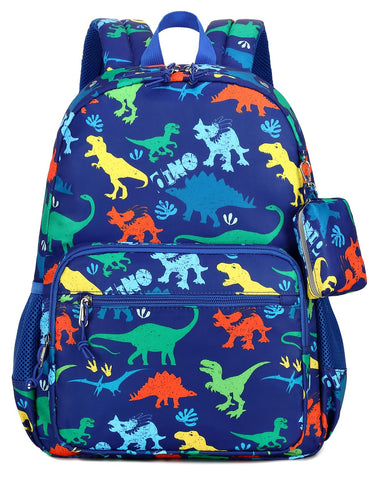 mygreen Dinosaur Backpack for Boys Backpacks for Elementary School 15 inch Backpack for Boys with Coin Purse 5-7 6-8 School Bag 2nd 3rd Grade Blue