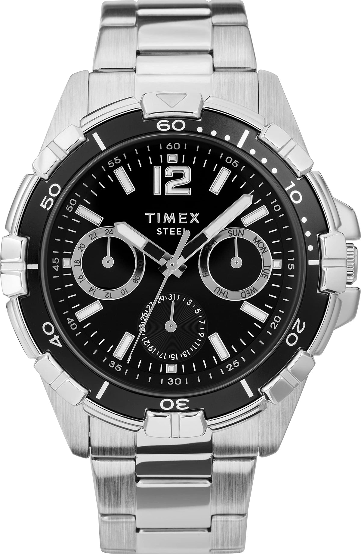 Timex Classics Men's 44.5mm Stainless Steel Bracelet Multi-Function Watch TW2U70400
