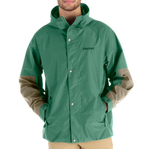 MARMOT Men's Cascade Waterproof Rain Jacket, Clover/Vetiver, Medium