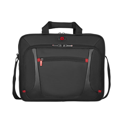 Wenger 600643 SENSOR 15 Inch Laptop Briefcase, Padded Laptop Compartment with iPad/Tablet/eReader Pocket in Black {9 Litre}