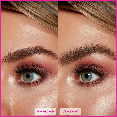 Erinde 2PCS Clear Eye Brow Glue Kit, Professional Makeup Extreme Hold Eyebrow Gel, Waterproof Longwear Creates Natural Fluffy Feathered Look, with 1 Brow Razor & 1 Brush