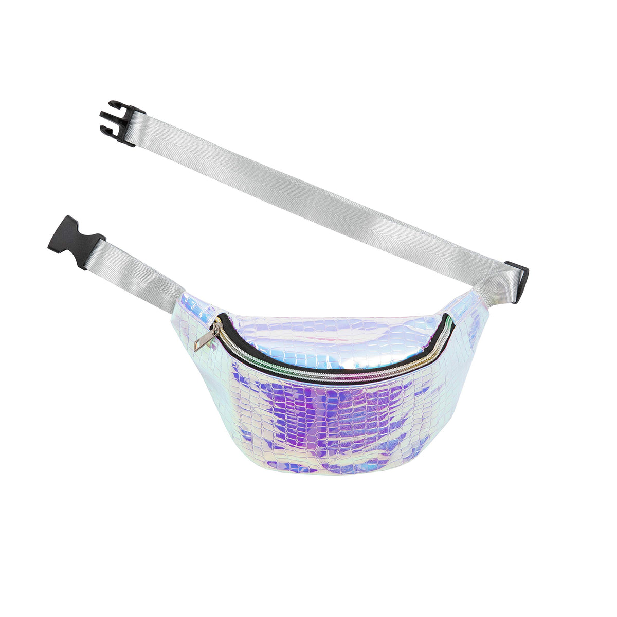 Crocodile Bum Bag Fanny Pack Metallic Holographic Money Festivals Belt Travel 1980S Pouch