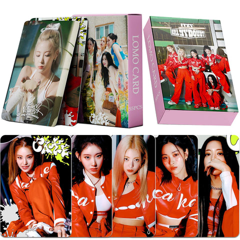 PYAJUU ITZY Photo Cards 55pcs ITZY KILL MY DOUBT Photocard KPOP ITZY Album Card ITZY CAKE Postcard Merchandise of Postcards KPOP Postcard for Fans Daughter ITZY lomo card