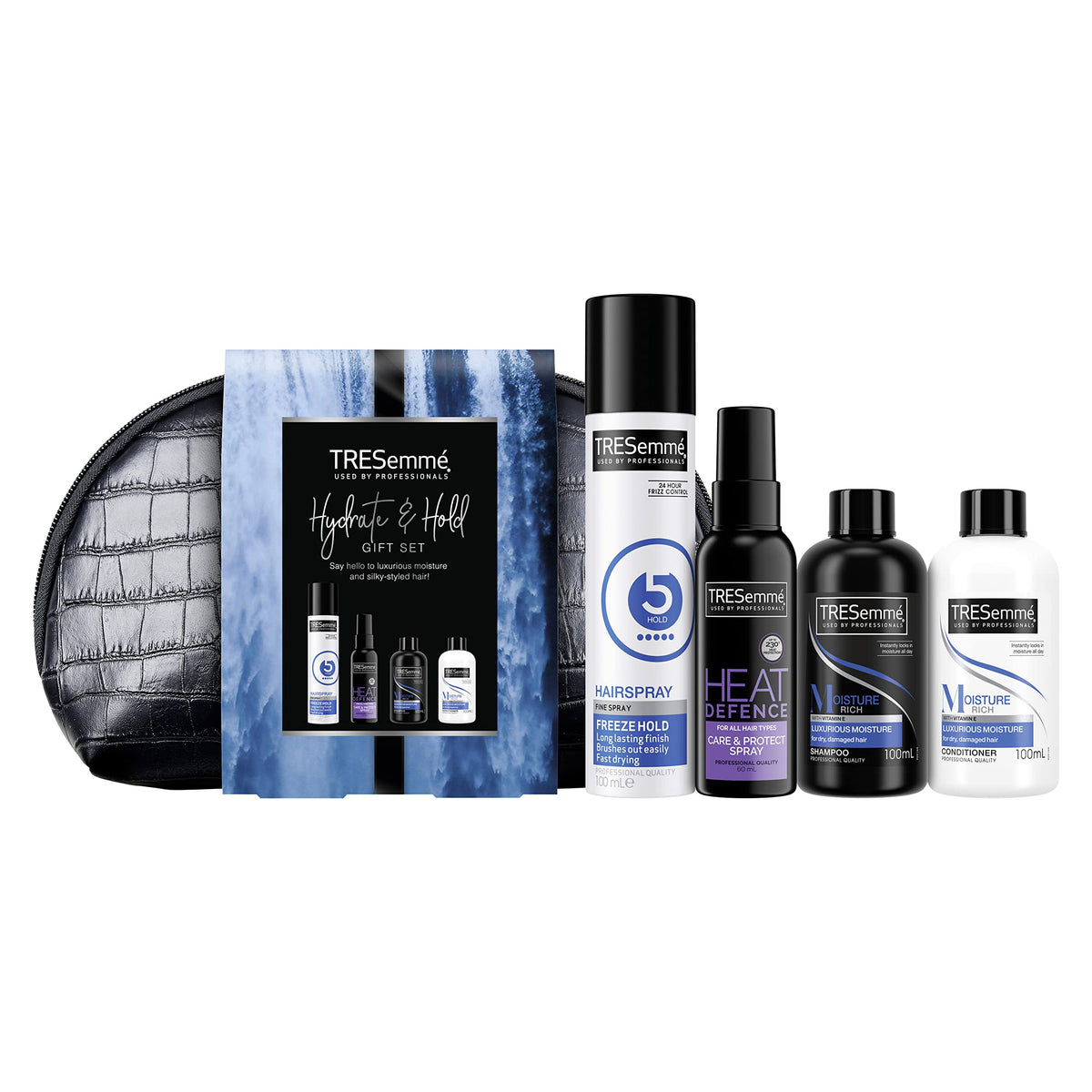 TRESemmÃ© Gift Set Hydrate & Hold with a small faux croc washbag gifts for her 4 piece
