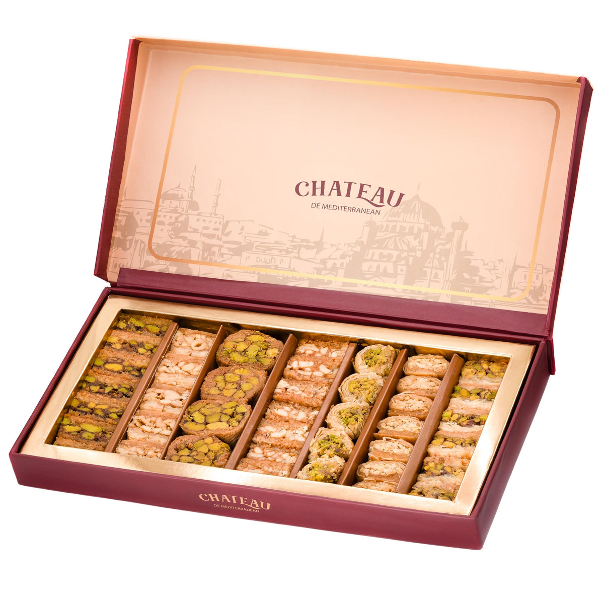 Mini Bitesize Baklava Assorted Arabian Baklawa 450g, Approximately 40 pieces, Gift Box presentation