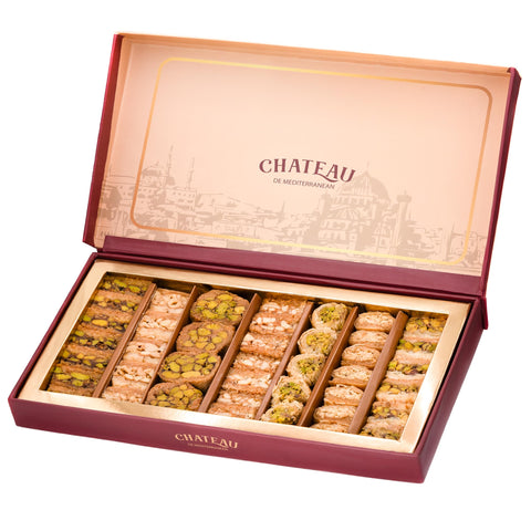 Mini Bitesize Baklava Assorted Arabian Baklawa 450g, Approximately 40 pieces, Gift Box presentation