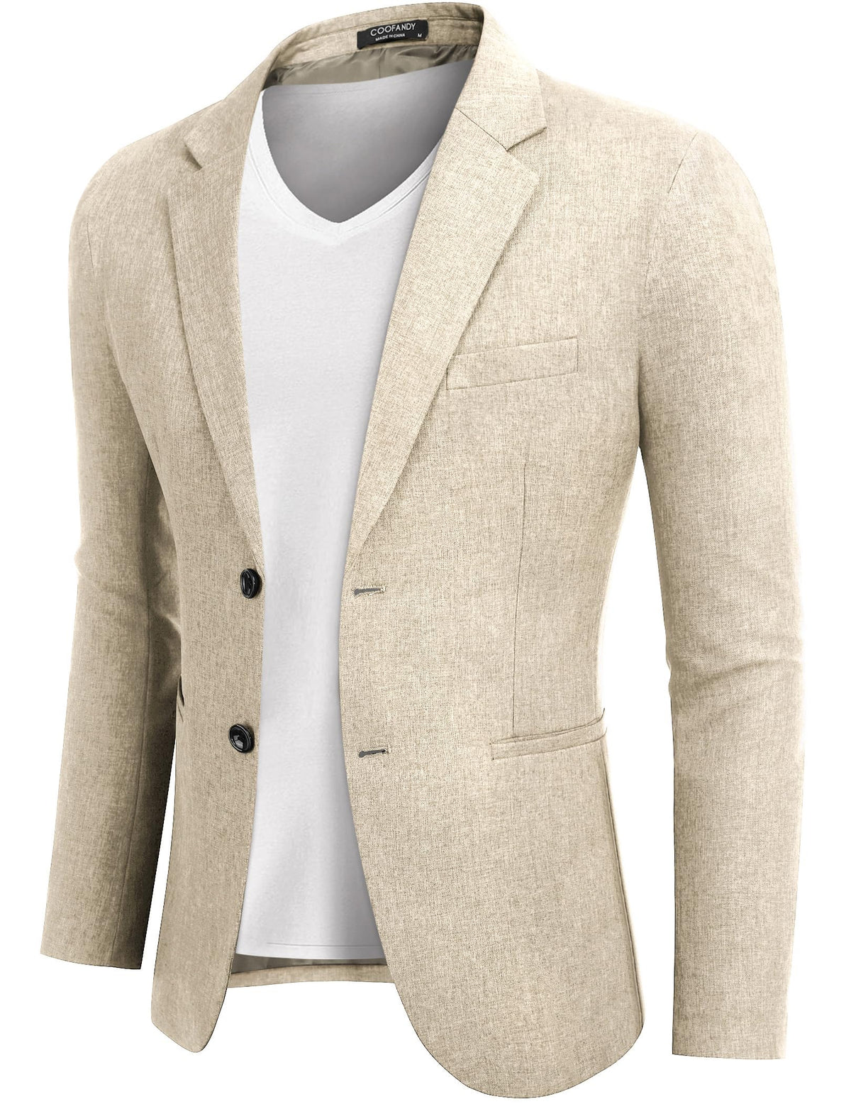 COOFANDY Sport Coats for Men Big and Tall Daily Casual Blazer Notched Lapel Suit Jackets, Light Khaki, XL