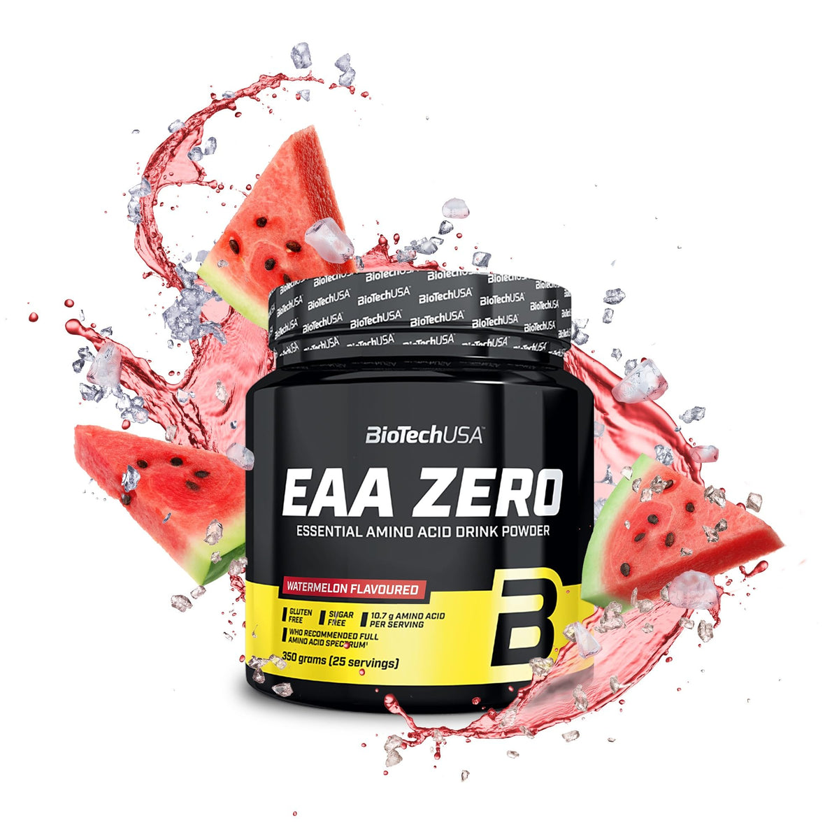 BioTechUSA EAA Zero - Essential Amino Acid Power | 7160mg EAA/Serving | WHO Recommended Ratio | Sugar-Free, Gluten-Free, 350 g, Watermelon