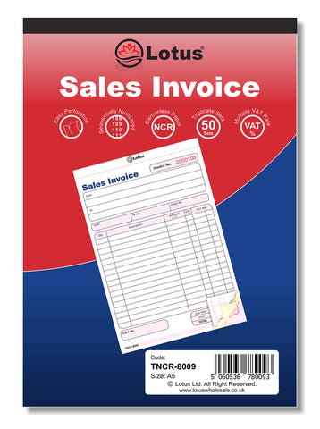 Lotus Triplicate Sales Invoice Book |3-Part Sales Order Book A5 | Carbon Copy Receipts |Business Receipts Book | Duplicate Invoice Book | Stationery Supplies |Office Essentials |143x210mm TNCR-8009