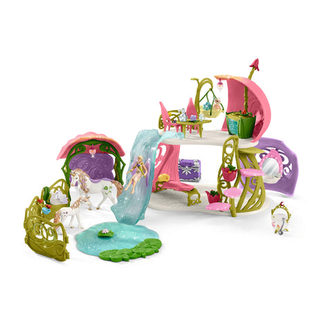 Schleich bayala 42445 Glittering flower house with unicorns, lake and stable