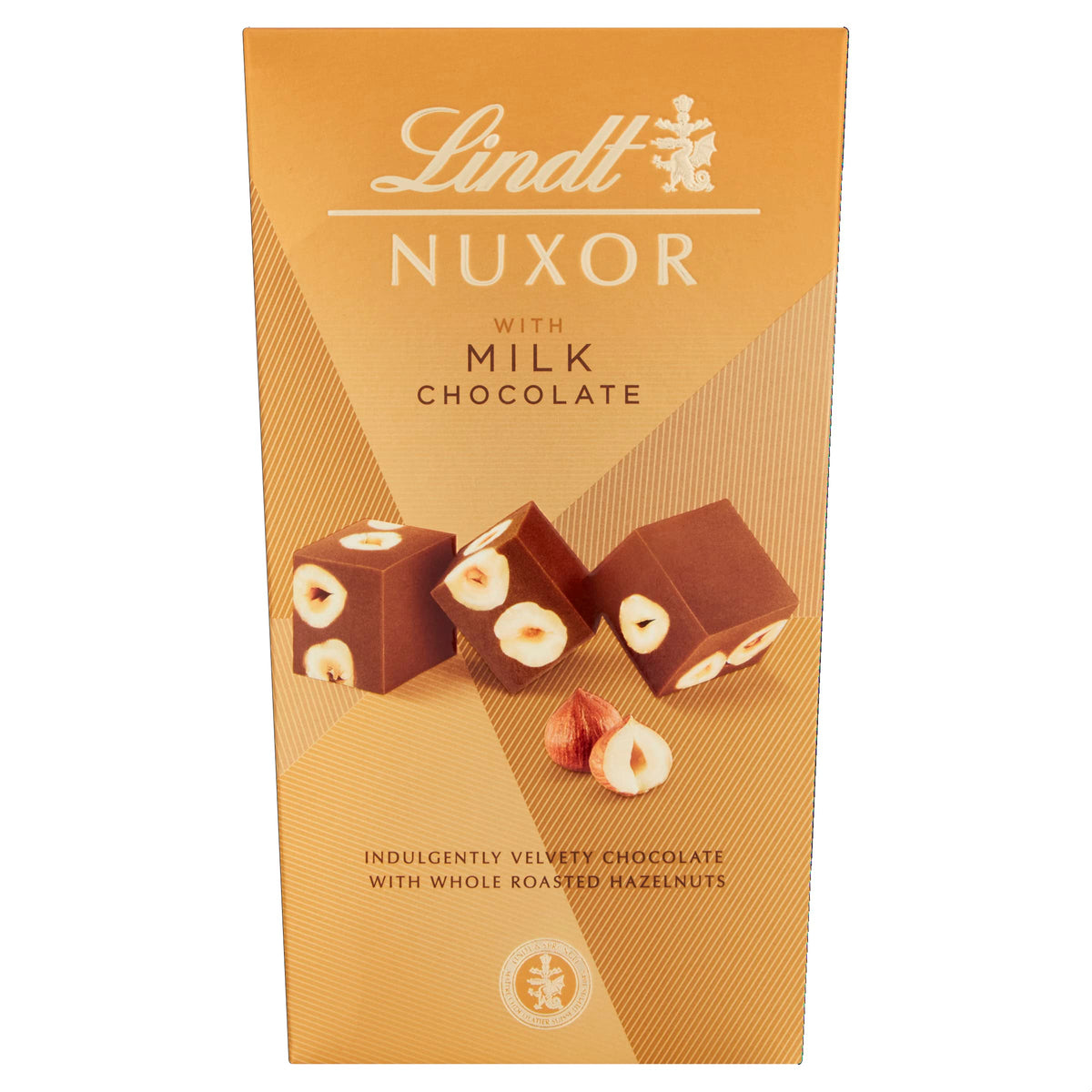 Lindt Nuxor Rich Gianduja Milk Chocolate Ganache With Whole Roasted Hazelnuts Box, 165g | Gift Present or Sharing Box for Him and Her | Christmas, Birthday, Celebrations, Congratulations, Thank you