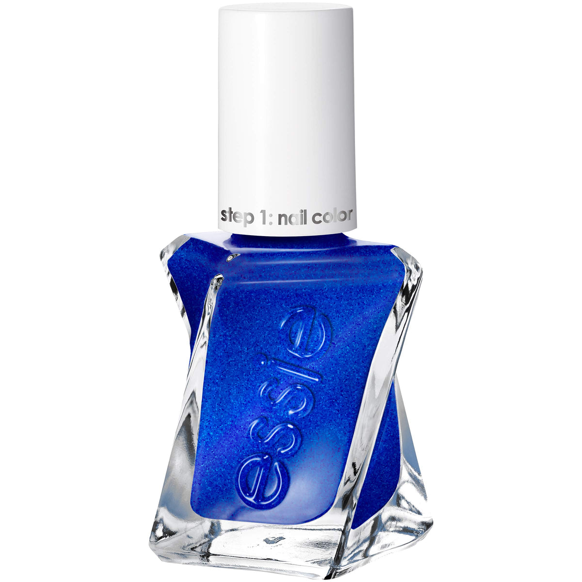 essie Gel Couture 2-Step Longwear Nail Polish, Front Page Worth, Blue Metallic Nail Polish, 0.46 fl. oz.