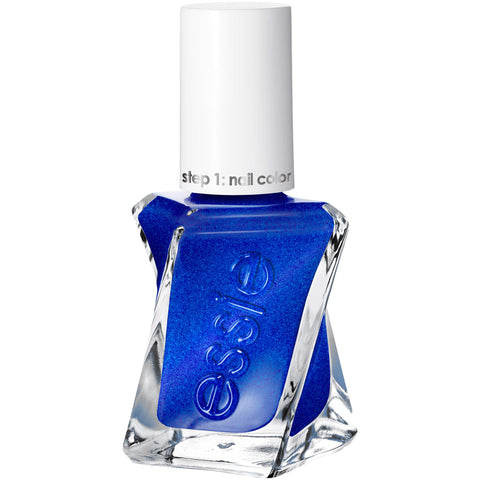 essie Gel Couture 2-Step Longwear Nail Polish, Front Page Worth, Blue Metallic Nail Polish, 0.46 fl. oz.