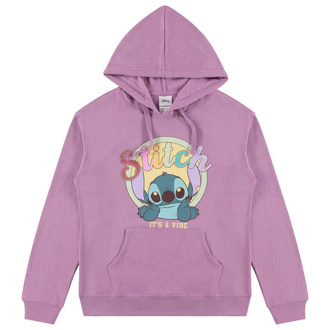 Disney Ladies Lilo and Stitch Sweatshirt - Ladies Classic Lilo and Stitch Hoodie Sweatshirt (Purple, X-Large)