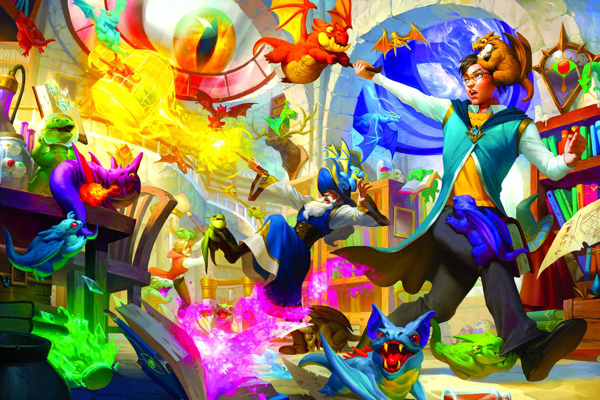Toynk Dragon Daycare Fantasy Wizard Puzzle for Adults and Kids | Difficult 1000 Piece Jigsaw Puzzle Toy | Fun Quarantine Gift | Interactive Brain Teaser Challenge for Game Night | 28 x 20 Inches