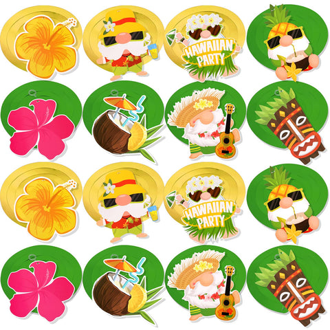 Konsait 30Count Hawaiian Decorations Luau Party Hanging Swirls, Pineapples Hibiscus Guitar Swirls for Tropical Summer Holiday Beach Pool Party Favors Supplies Decorations