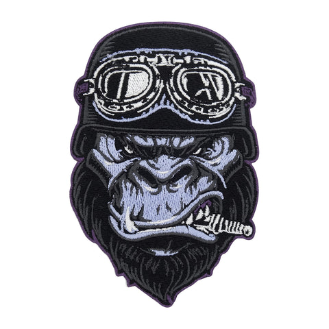 Biker Gorilla Iron-On Patch | Motorcycle Cowl Embroidery Patch, Leather Vests ironable Patch, Motorcycle Jacket Iron on Patches, Rocker Badges Finally Home