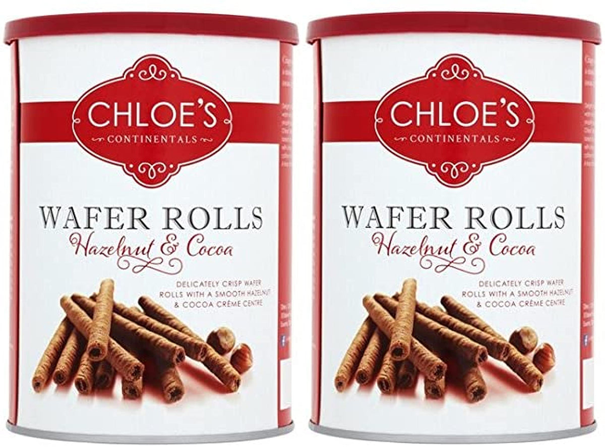 Chloes Hazelnut & Cocoa Wafer Rolls - Pack of 2 X 400G