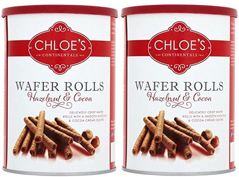 Chloes Hazelnut & Cocoa Wafer Rolls - Pack of 2 X 400G