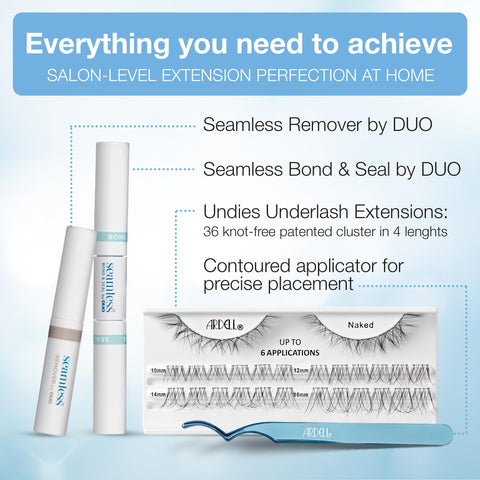 Ardell Seamless Underlash Extensions Naked, Seamless Band and Patented Clusters, 36 Assorted Lengths, 1-pack