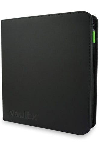Vault X Premium Exo-Tec XL Zip Binder - 12 Pocket XL Trading Card Album Folder - 624 Side Loading Pocket Binder for TCG (Black)