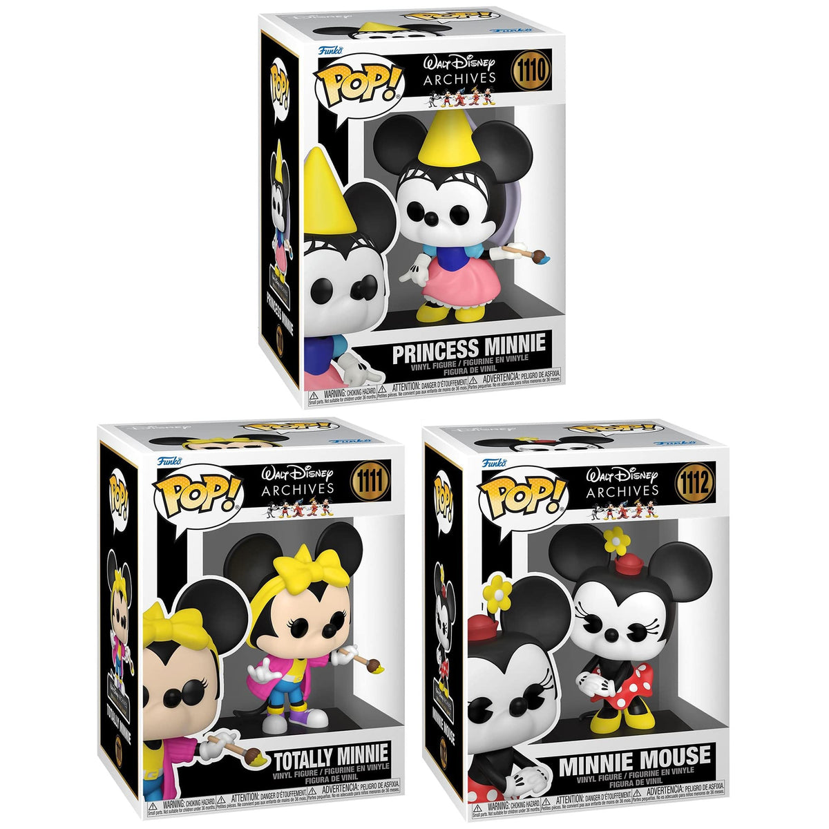 Funko Pop! Disney: Minnie Mouse Collectors Set- Totally Minnie, Minnie, Princess Minnie