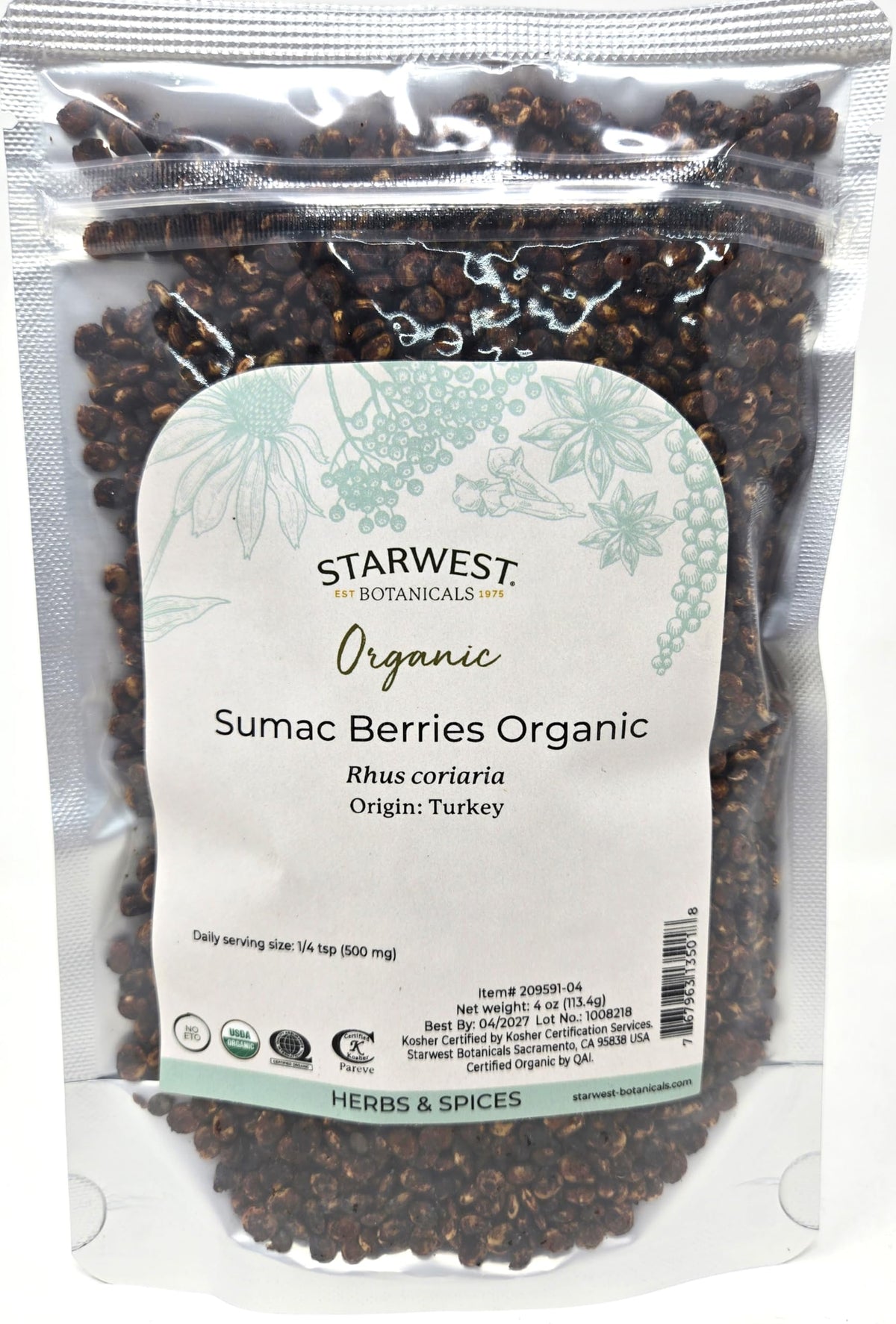 Sumac Berries Whole Organic 4 oz Starwest Botanicals