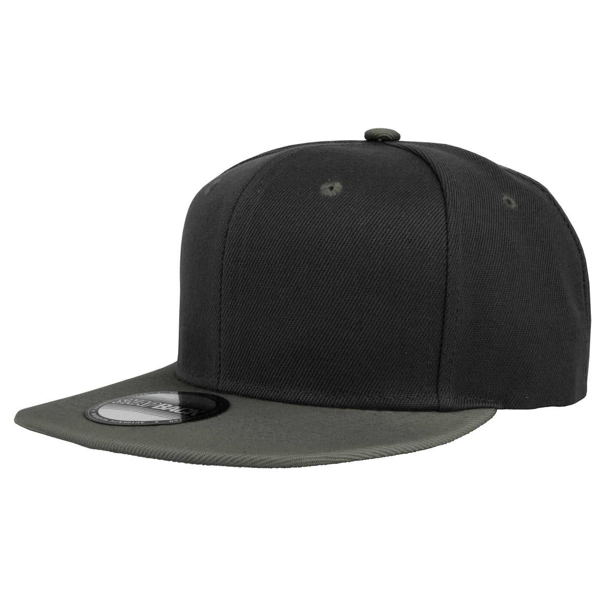 Gelante Snapback Hats for Men - Flat Bill Brim Baseball Cap Hat - Plain Blank Adjustable 1500-1PC Black/Dark Gray