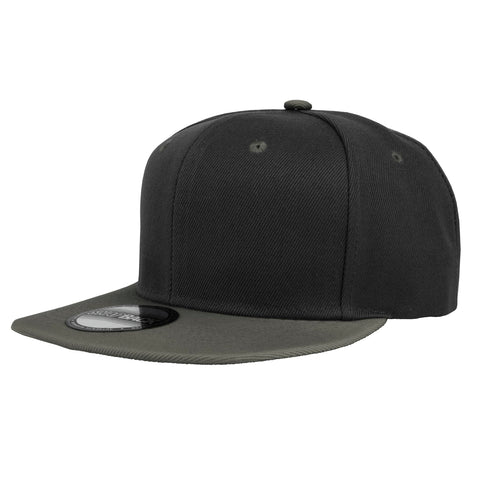 Gelante Snapback Hats for Men - Flat Bill Brim Baseball Cap Hat - Plain Blank Adjustable 1500-1PC Black/Dark Gray