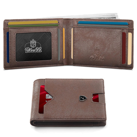 Zitahli Wallet for Men, Mens Wallet, Slim Leather Bifold, RFID Blocking 11 Card Holder Slots Gift Box