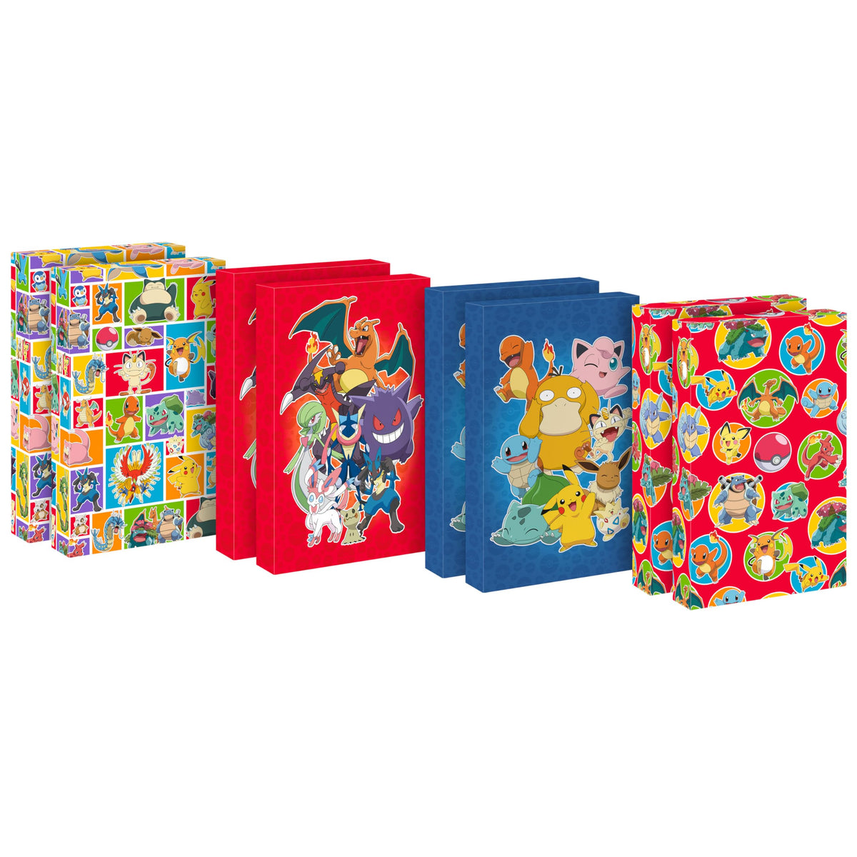 Hallmark PokÃ©mon Medium Gift Boxes with Lids (8 Shirt Boxes, 4 Designs) for Kids, Parties, Back to School, Christmas