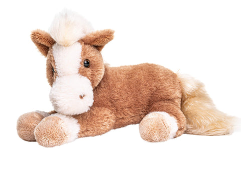 Uni-Toys - Horse brown, lying down, super soft, 28 cm (length), plush horse, farm animal, plush toy, cuddly toy