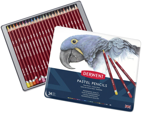 Derwent Pastel Pencils, Drawing & Writing, Set Of 24, Ideal For Blending & Colouring, Professional Quality, 32992