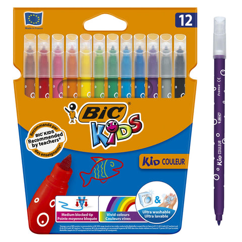 Bic Kids Kid Couleur Colouring Pens Value Pack (Pack of 10, Plus 2 Free)