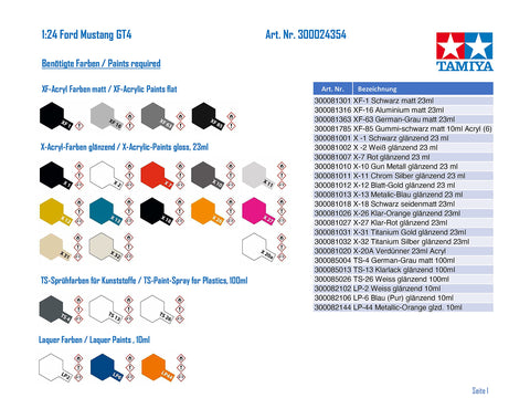 Tamiya 24354 Ford 1/24 Mustang GT4