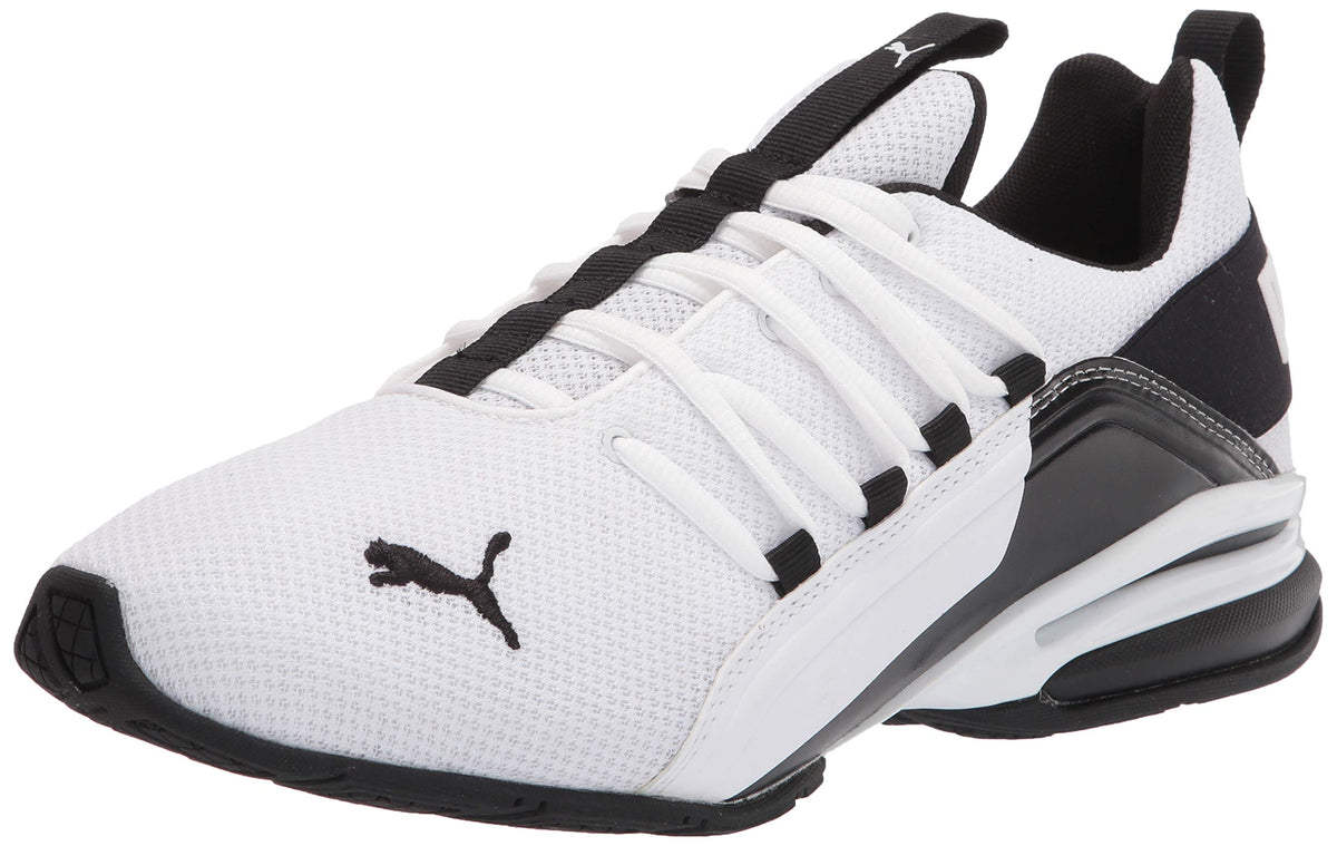 PUMA Men's AXELION BREAK Cross Training Sneaker, Puma White-Puma Black, 12