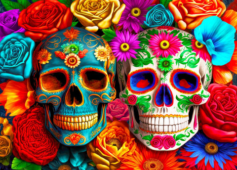 Jigsaw Puzzles 1000 Pieces for Adults jigsaw puzzles for adults 1000 Piece Puzzle Educational GamesÃƒÆ’Ã†â€™Ãƒâ€šÃ‚Â¯ÃƒÆ’Ã¢â‚¬Å¡Ãƒâ€šÃ‚Â¼ÃƒÆ’Ã¢â‚¬Â¦ÃƒÂ¢Ã¢â€šÂ¬Ã¢â€žÂ¢Colorful Flowers Skull.