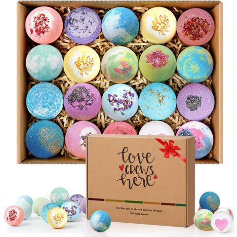20 Pcs Bath Bomb Gift Set, Natural Organic Mini Bath Bombs, Shea & Coco Butter Dry Skin Moisturize, Perfect for Bubble Bath. Amazing Gift for Her/Him, Women, Wife, Girlfriend, MotherÃƒÆ’Ã†â€™Ãƒâ€šÃ‚Â¢ÃƒÆ’Ã‚Â¢ÃƒÂ¢Ã¢â€šÂ¬Ã…Â¡Ãƒâ€šÃ‚Â¬ÃƒÆ’Ã¢â‚¬Å¡Ãƒâ€šÃ‚Â¦