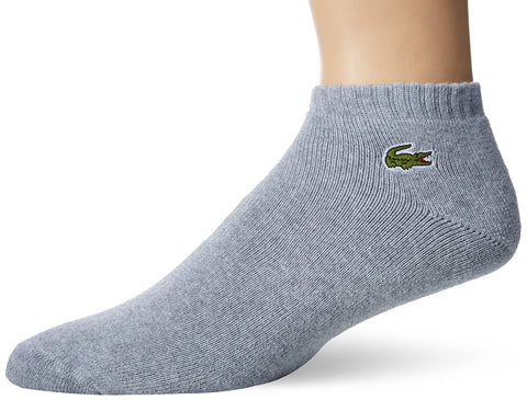 Lacoste mens Graphic Ankle Socks, Silver Chine/White, Large US