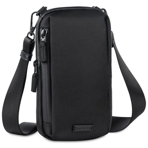 Bag Factor Crossbody Sling Bag EDC for Men and Women - RFID Mini Messenger Bag Wallet- Small Shoulder Bag for Cell Phone, Black
