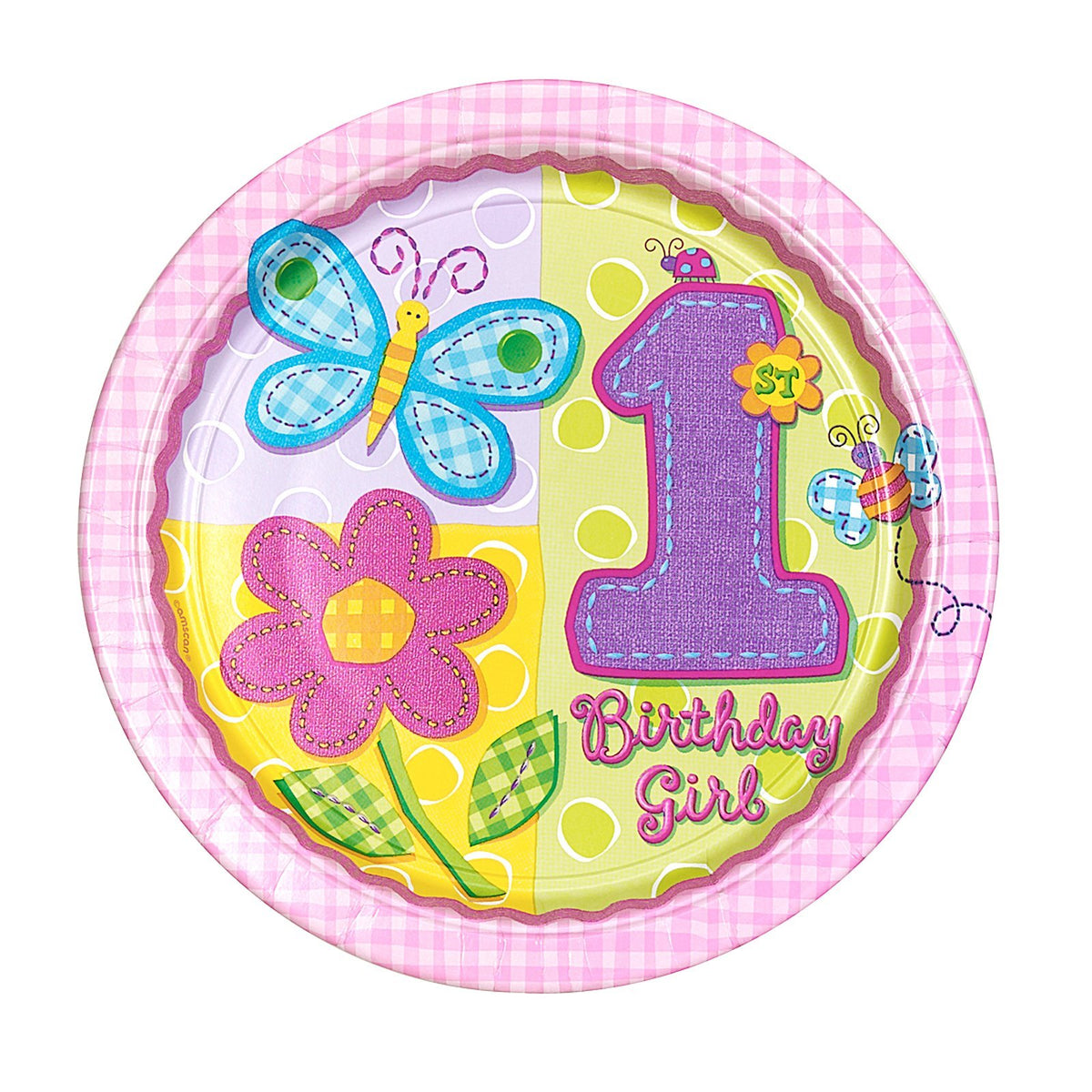 Amscan Hugs & Stitches Girl 10 1/2" Plates - 8 ct