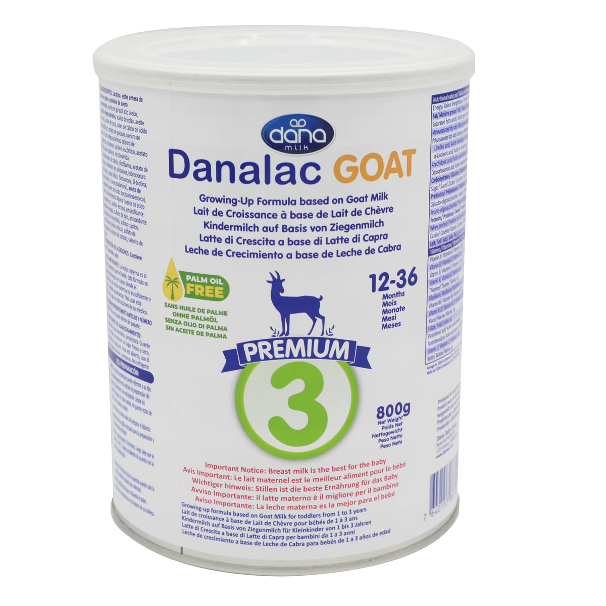 DANALAC Goat Milk Baby Formula Stage 3 Growing Up Powder for Toddlers and Babies kids (800g, pack of 1)