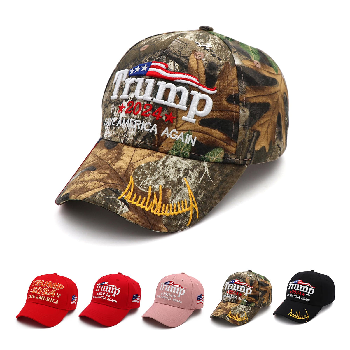 Trump 2024 Hat MAGA Hat Embroidered Save America Again Donald Trump Slogan USA Adjustable Baseball Cap for Woman Men, Trump Hat-saa-camo, One size