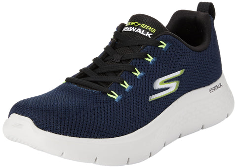 Skechers Men's Go Walk Flex Sneaker, Navy/Lime, 14