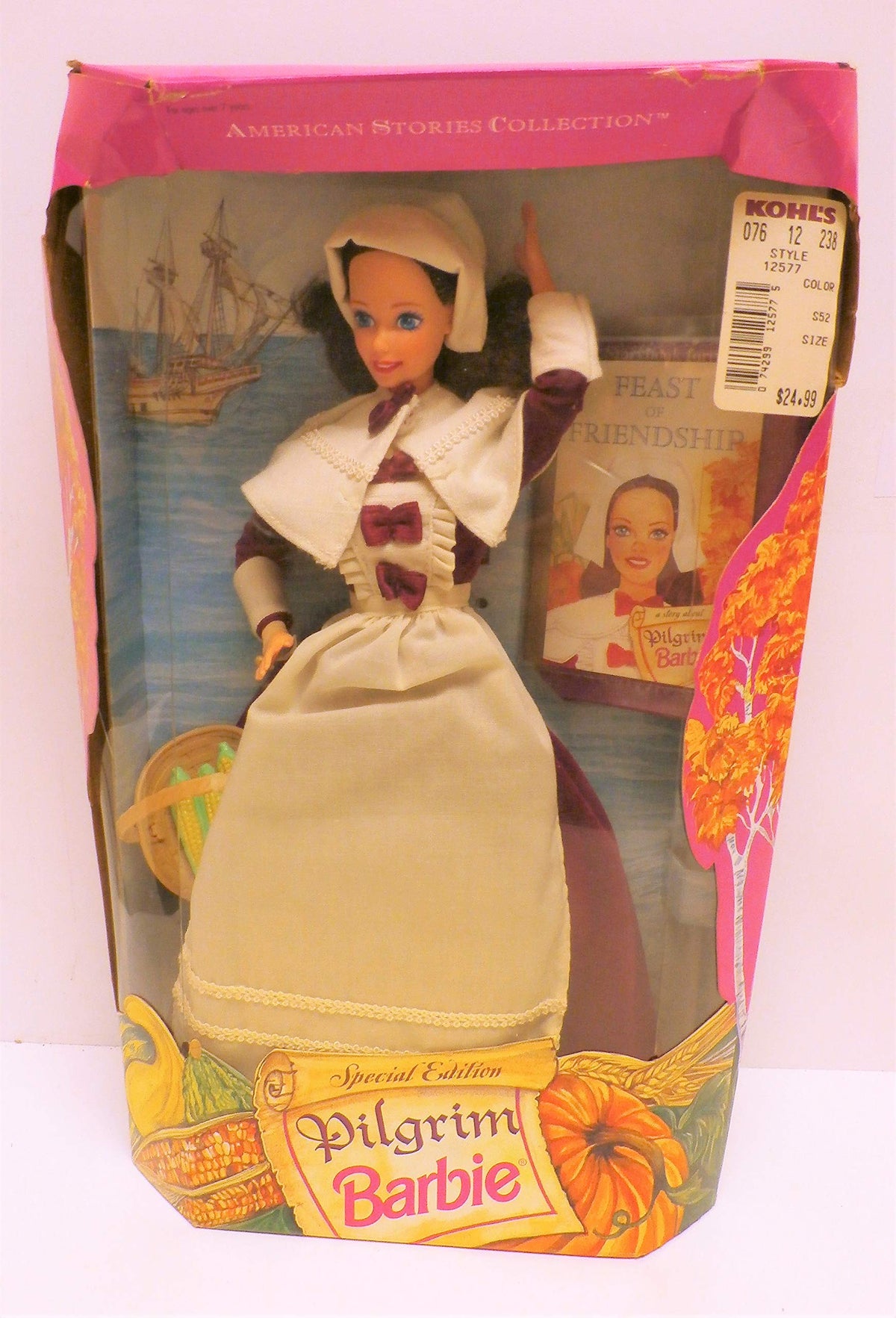 Barbie Special Edition American stories Collection Pilgrim Barbie Doll By Mattel in 1994 - The box is in poor condition