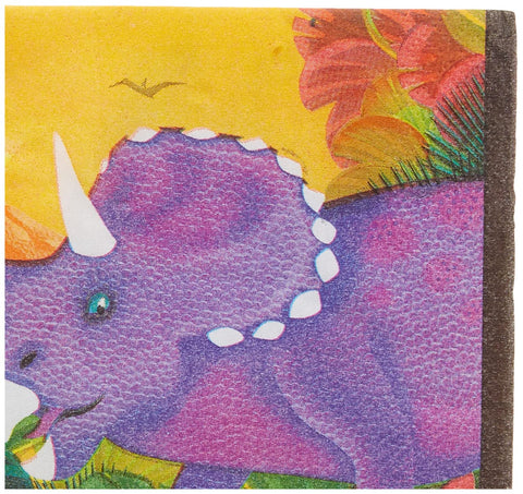 Amscan 509766 Prehistoric Dinosaurs Beverage Napkins, 16 pcs, Party Favor