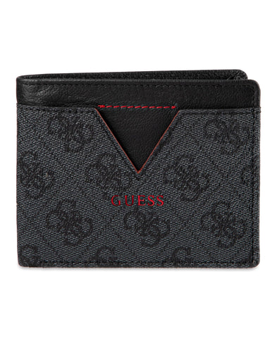 GUESS Men's Classic Bifold Wallet with Card Slots, Bill Compartment and Id Window, Black Quattro G, One Size, Classic Bifold Wallet with Card Slots, Bill Compartment and Id Window