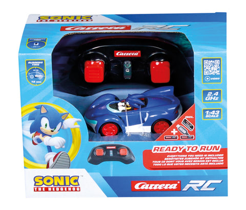 Carrera RC Sonic 370430022 - Team Sonic Racing Mini RC - Sonic With Precise 2.4GHz Control - 1:43 Scale - Up To 5 Kmh - Ready-To-Run, Suitable For Ages 6 Years+