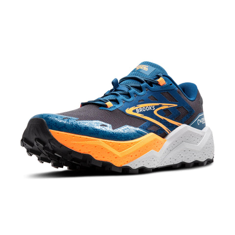 Brooks MenÃ¢â‚¬â„¢s Caldera 7 Trail Running Shoe - Ebony/Blue Sapphire/Orange - 14 Medium